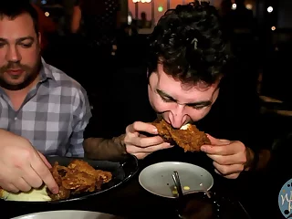 Food fetish flick of a handsome dude having fun with his friends